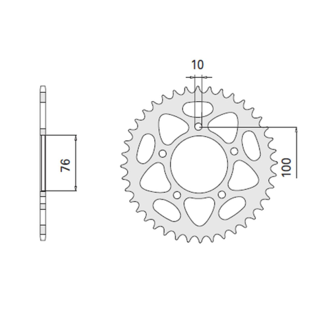 CHT rear sprocket 4456 41 (2096-41) BENELLI 500/600/900