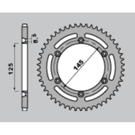 CHT rear sprocket 703 40 CAGIVA TAMANACO125 88-91 (698-40)