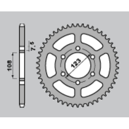 CHT rear sprocket 707 49 CAGIVA 50/80 (696-49) (step 428)