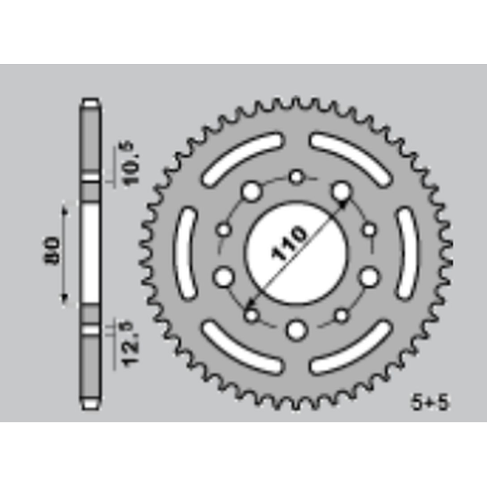 JR rear sprocket 4350 36 HONDA CB 450 S '86-'89, CB 500 '94-'03, XBR 500 '85-'91, VT 600 '88-'89 (JTR1332.36)