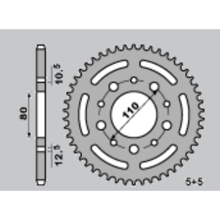 JR rear sprocket 4350 36 HONDA CB 450 S '86-'89, CB 500 '94-'03, XBR 500 '85-'91, VT 600 '88-'89 (JTR1332.36)