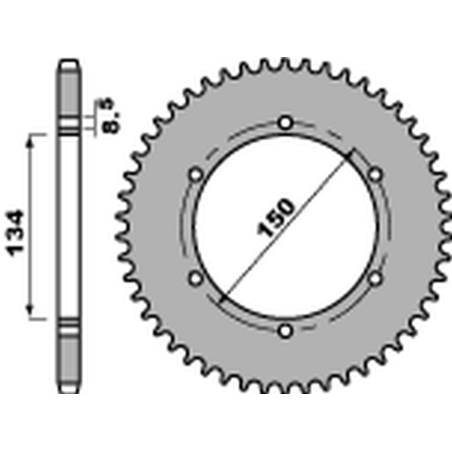 PBR rear sprocket 463 46 C45 KAWASAKI KMX 125 '86-'03, KMX 200 '88-'92 (JTR463.46) (pitch 428) (STD.-4)