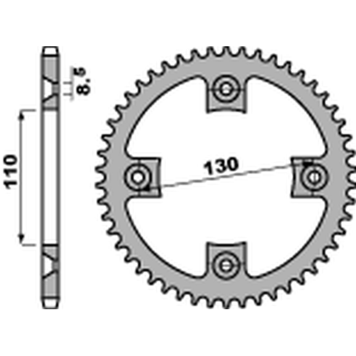 PBR rear sprocket 4306 50 C45 HONDA CR 80/85 '85-'07 (JTR215.50) (pitch 420) (STD.+1)