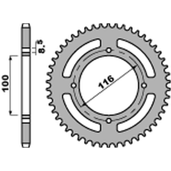 PBR rear sprocket 467 53 C45 KAWASAKI KX 80/85 '86-'12 (JTR461.53) (pitch 420)