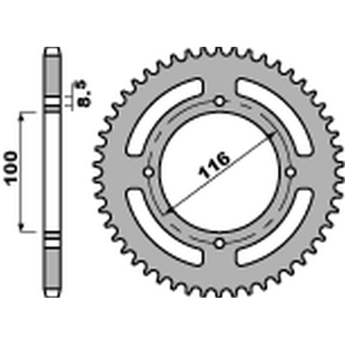 PBR rear sprocket 467 53 C45 KAWASAKI KX 80/85 '86-'12 (JTR461.53) (pitch 420)