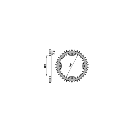 PBR rear sprocket 4588 38 C45 YAMAHA YFZ 450R '09-'19, YFM 250/350/450/700 RAPTOR (JTR1857.38) (pitch 520)