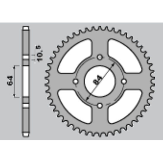 CHT rear sprocket 4302 42 C45 SUZUKI LT/LTZ, VAN VAN RV 200 '16-'19