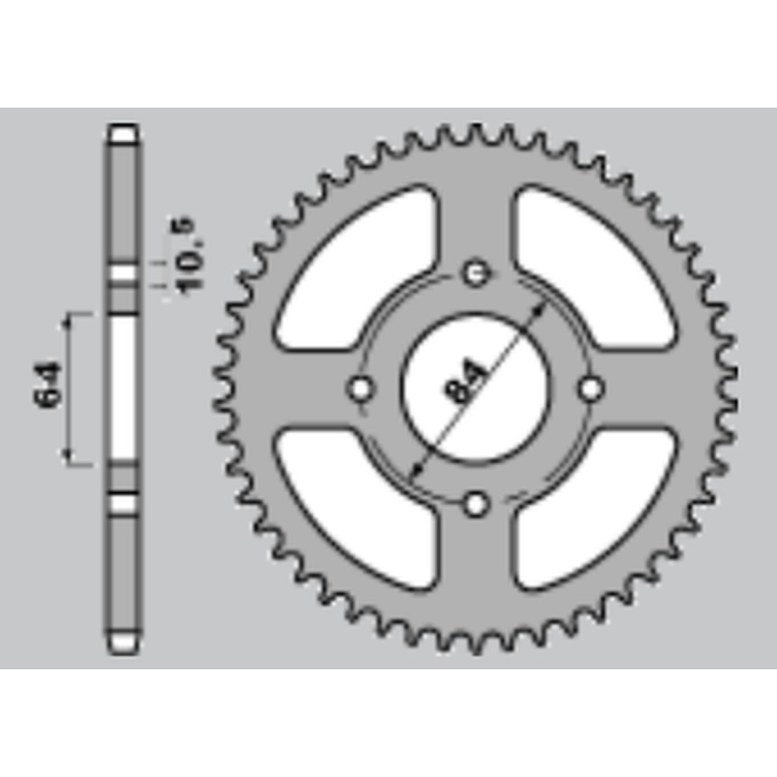 CHT rear sprocket 4302 42 C45 SUZUKI LT/LTZ, VAN VAN RV 200 '16-'19