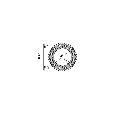 PBR rear sprocket 1507 53 F FANTIC 50 (pitch 428)