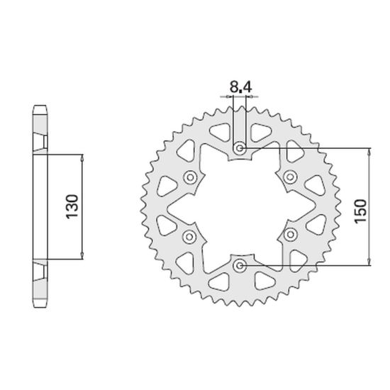CHT rear sprocket 270 46 (2015-46) (JTR251.46) YAMAHA YZ/YZF '99-'21