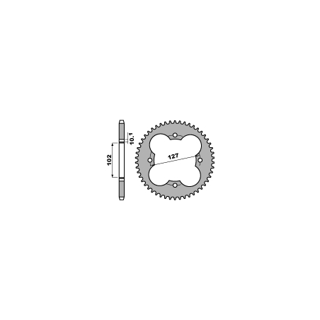 PBR rear sprocket 4480 37 POLARIS, PREDATOR 500 (04-06), OUTLAW 400/525 (pitch 520) (JTR1480.37)