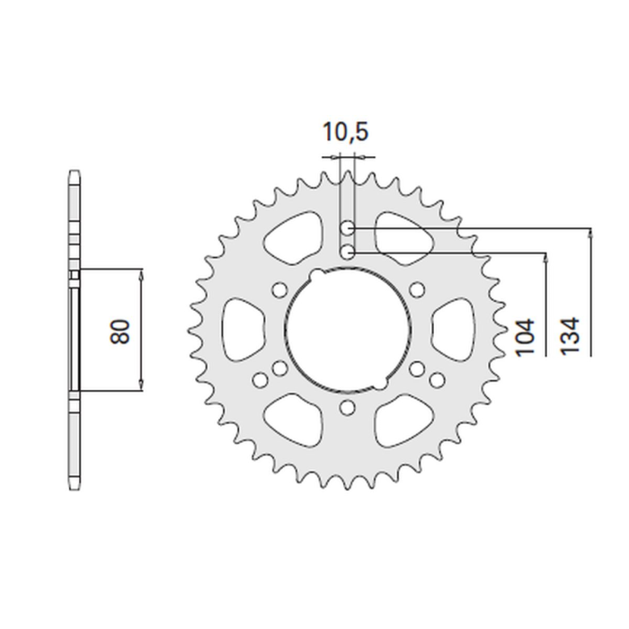 CHT rear sprocket 4578 40 POLARIS SCRAMBER TRAIL BLAZER (2098-40) (JTR1478.40)