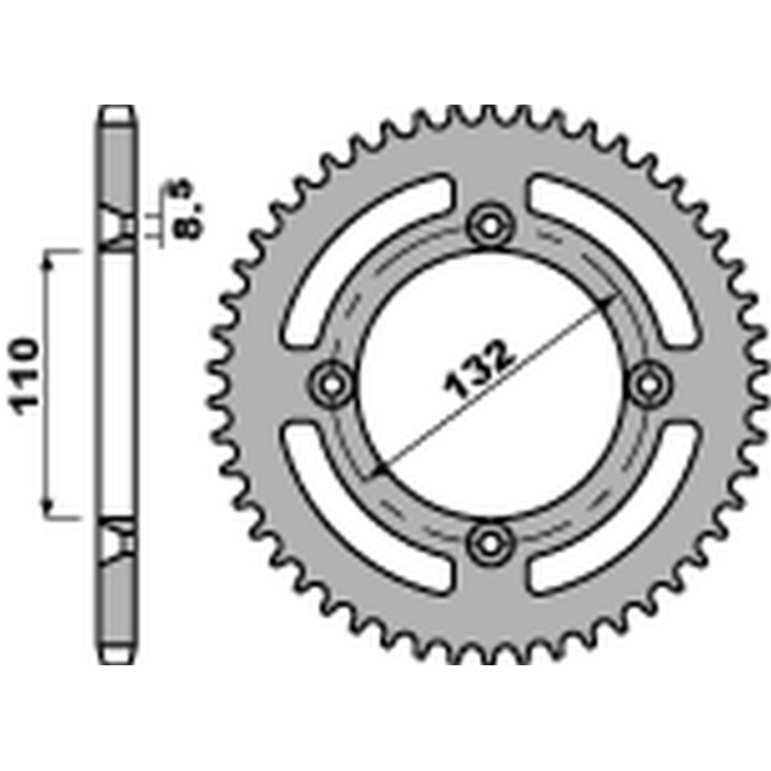 PBR rear sprocket 4486 46 KTM SX 85 '04-'17, SX 105 '07-'11 (JTR895.46) (pitch 428) (STD.-3)