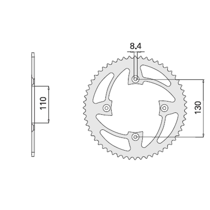 CHT rear sprocket 4306 55 HONDA CR 80/85 (2064-55) (pitch 420)