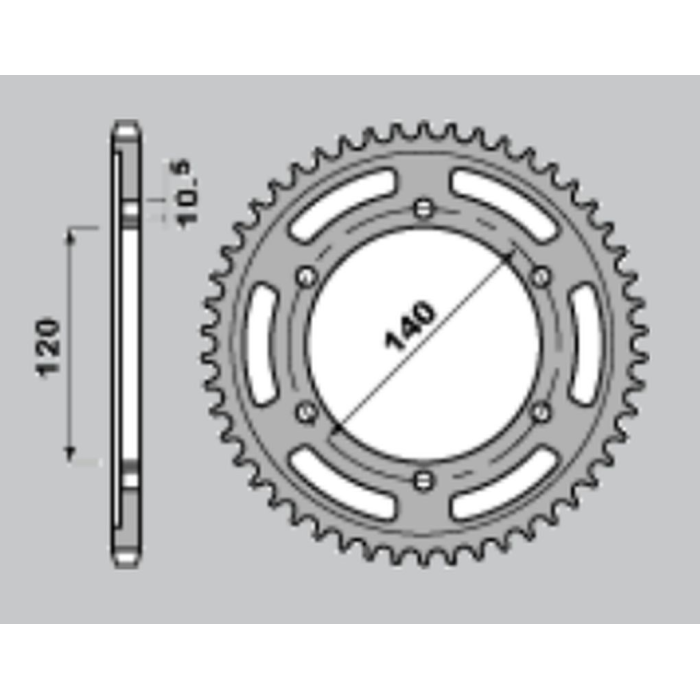 JR galinė žvaigždė 5301 40 KAWASAKI ZX-6R '95-'97, W 650 '00-'06, ZR 750 '91-'04, GSX-R 600 '97-'00, GSX-R 750 '98-'99