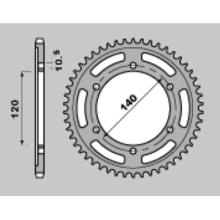 JR galinė žvaigždė 5301 40 KAWASAKI ZX-6R '95-'97, W 650 '00-'06, ZR 750 '91-'04, GSX-R 600 '97-'00, GSX-R 750 '98-'99
