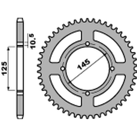 PBR galinė žvaigždė 857 42 F YAMAHA XT 600 '83-'89, XT 600Z TENERE '87-'89, XTZ 660 TENERE '91-'00, XV 125 VIRAGO '97-'01, XV 25