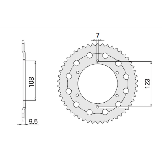 CHT rear sprocket 4430 52 DERBI GPR 50R '98-'02 (2059-52)