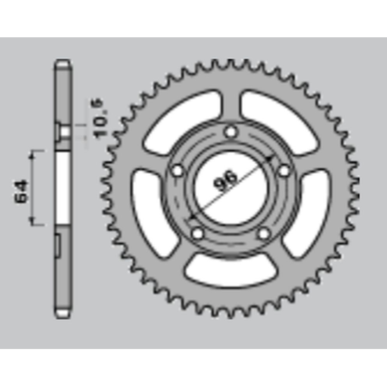JR rear sprocket 242 53 HONDA XL125R '82-'87 (PRO LINK) (JTR242.53)