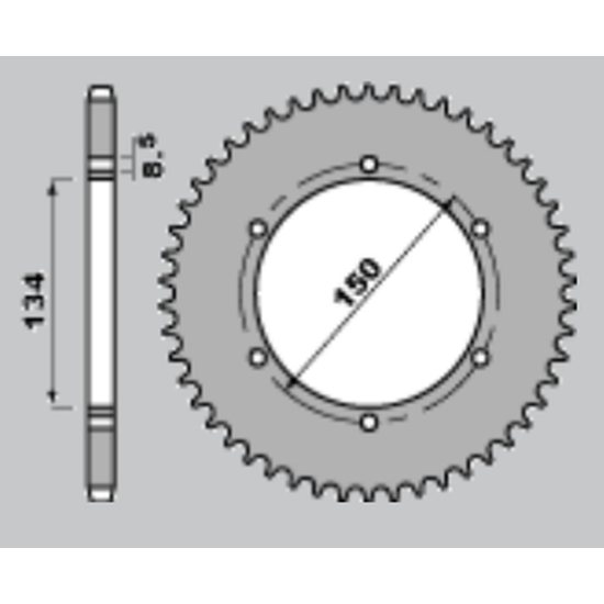 JR rear sprocket 463 48 (46348JT) KAWASAKI KMX 125 '86-'03