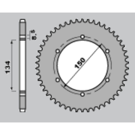JR rear sprocket 463 48 (46348JT) KAWASAKI KMX 125 '86-'03