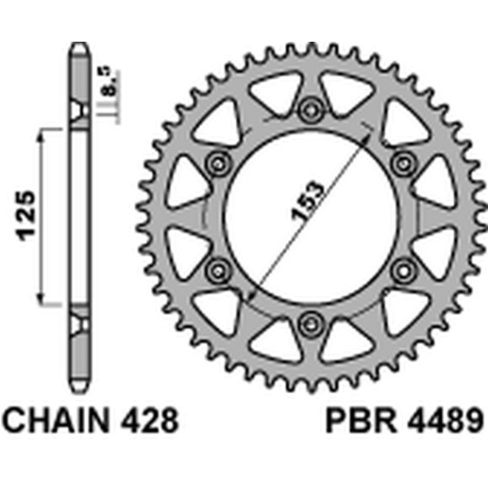 PBR rear sprocket 4489 59 F HONDA CRM 125 (HM) (08-11) (step 428)