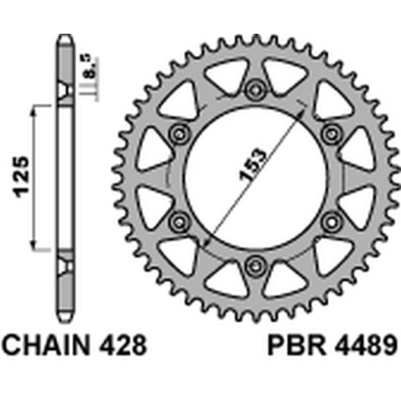 PBR galinė žvaigždė 4489 59 F HONDA CRM 125 (HM) (08-11) (žingsnis 428)