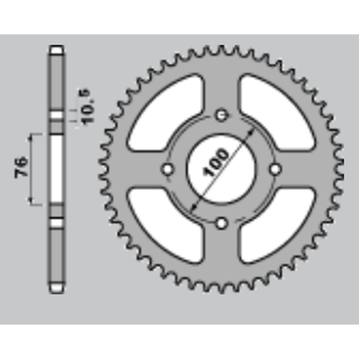 CHT rear sprocket 4301 43 (430143) SUZUKI LT-E LTE 250/300/500 '82-'87, LTR LT-R 500 '88-'92, VL 250 INTRUDER '00-'04,GSX-R