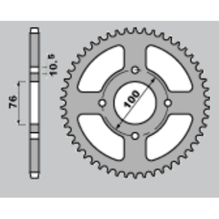 CHT rear sprocket 4301 43 (430143) SUZUKI LT-E LTE 250/300/500 '82-'87, LTR LT-R 500 '88-'92, VL 250 INTRUDER '00-'04,GSX-R