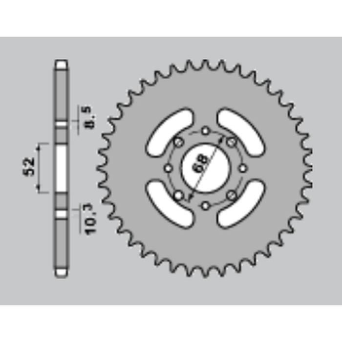 CHT rear sprocket 801 43 (801-43) 801 43 TS50 ER '80-'85, TS 50X '84-'00