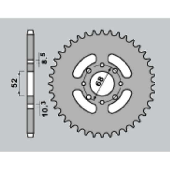 CHT rear sprocket 801 46 (801-46) 801 46 TS50 ER '80-'85, TS 50X '84-'00