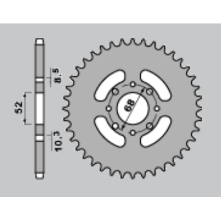 CHT rear sprocket 801 46 (801-46) 801 46 TS50 ER '80-'85, TS 50X '84-'00