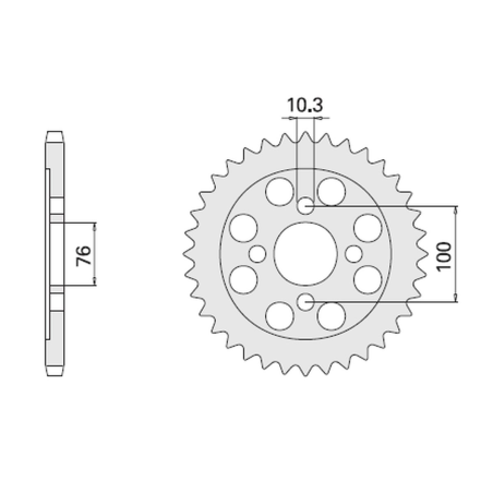 CHT galinė žvaigždė 803 56 SUZUKI VL 125 INTRUDER 00-07 (2012-56) (žingsnis 428)