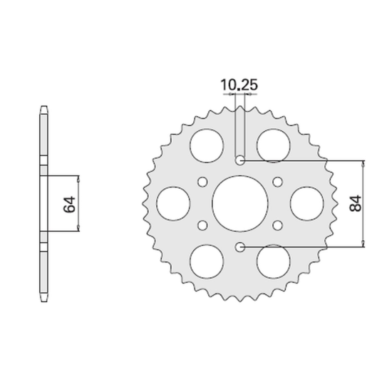 CHT rear sprocket 814 44 (814-44) SUZUKI GSX 400 E '81-'83