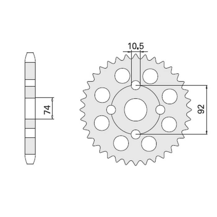CHT rear sprocket 848 39 (848-39) YAMAHA RD 250 (76-77), RD 350 (80-82) (JTR848.39)* (pitch 530)