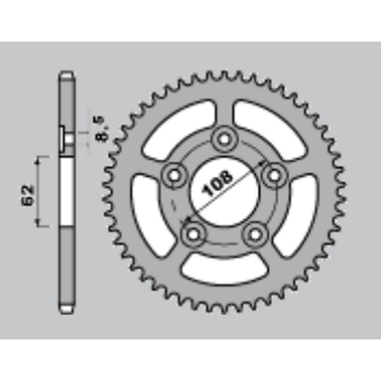 JR rear sprocket 714 42 CAGIVA 125 SUPER CITY '91-'99
