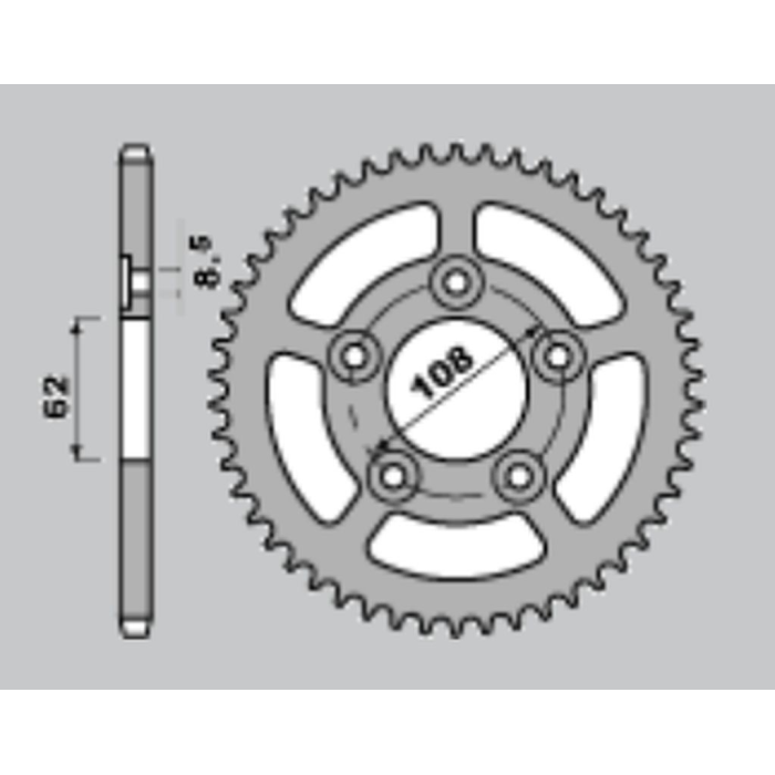 JR rear sprocket 714 42 CAGIVA 125 SUPER CITY '91-'99