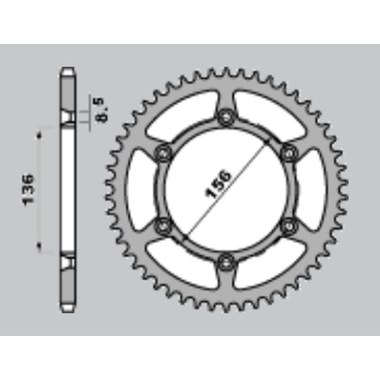 JR rear sprocket 820 41 SUZUKI DR 350SE '94-'95, HUSQVARNA 510 SMR '06-'09