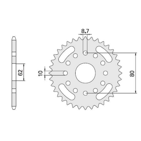 CHT rear sprocket 845 40 (A4150845400) YAMAHA SR 250 85-94 (ESPANA) (JTR845.40) (pitch 520)
