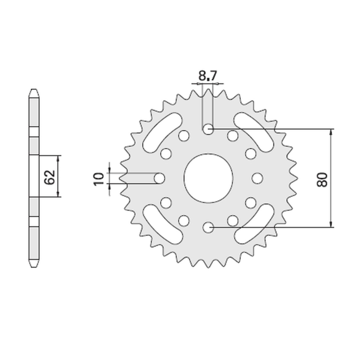 CHT rear sprocket 845 40 (A4150845400) YAMAHA SR 250 85-94 (ESPANA) (JTR845.40) (pitch 520)