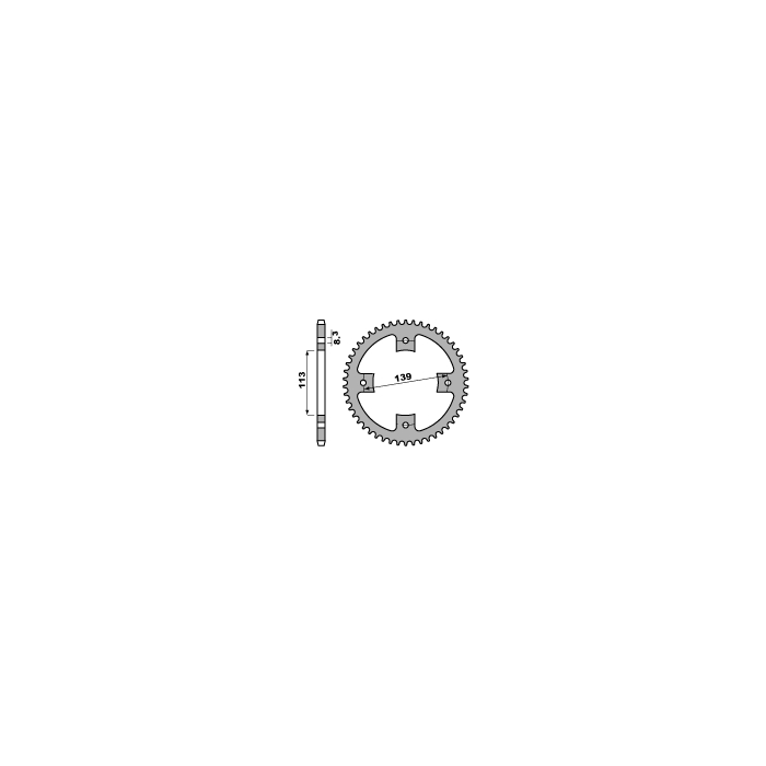 PBR rear sprocket 4509 35 C45 SUZUKI LTR 450 06-09 (JTR1760.35) (pitch 520)