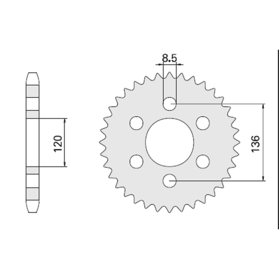 CHT rear sprocket 859 39 (846-39) (JTR846.39) YAMAHA FZS 600 FAZER 96-03