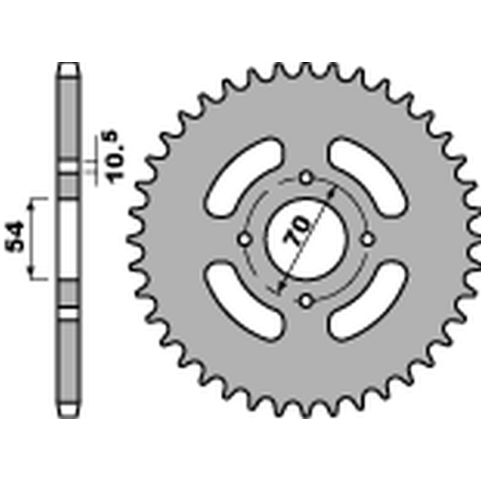 PBR rear sprocket 4304 44 C45 HONDA CBR 125R '04-'10 (JTR1206.44) (pitch 428) (STD.+2)