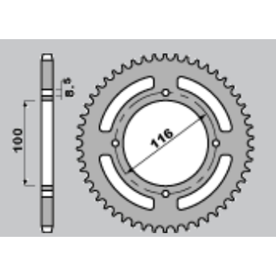 JR rear sprocket 467 56 KAWASAKI KX80/85