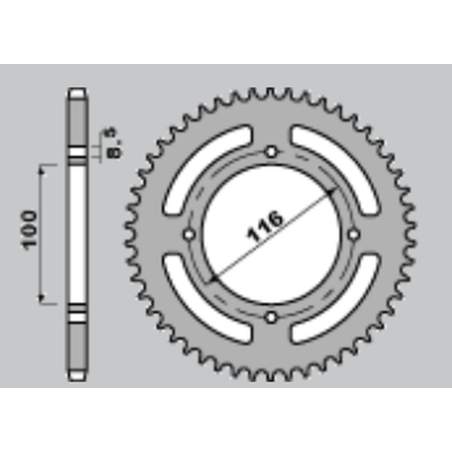 JR rear sprocket 467 56 KAWASAKI KX80/85