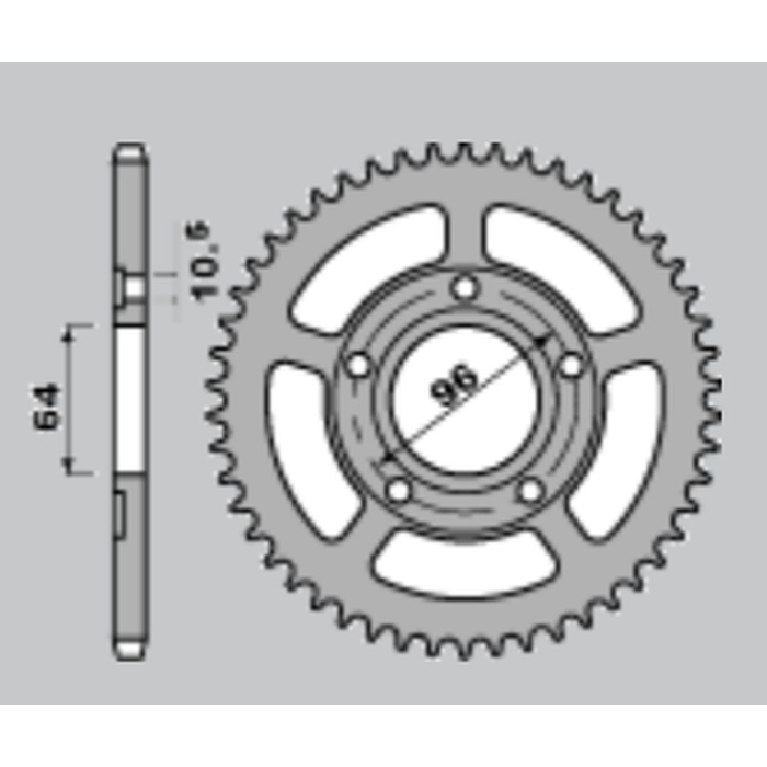 CHT rear sprocket 242 53 HONDA XL 125R 80-87 (242-53) (JTR242.53)