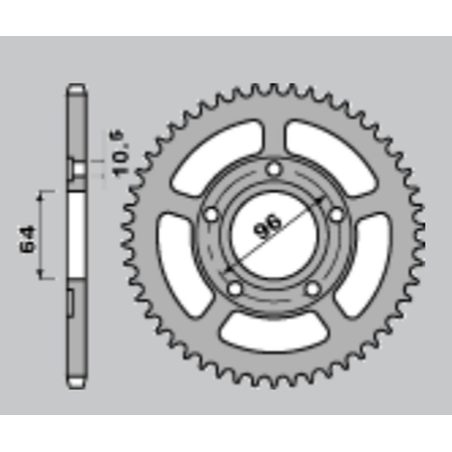 CHT rear sprocket 242 53 HONDA XL 125R 80-87 (242-53) (JTR242.53)