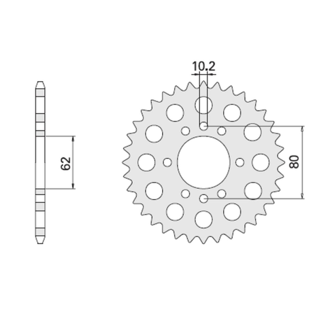 CHT galinė žvaigždė 843 49 YAMAHA DT 80 LC (843-49)