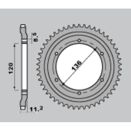 JR rear sprocket 827 47 YAMAHA TZR 125R '91 (ITALY)