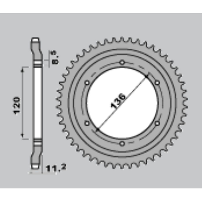 JR rear sprocket 827 47 YAMAHA TZR 125R '91 (ITALY)